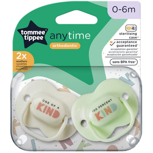 Tommee Tippee 0-6m Anytime Soothers Pacifiers Green