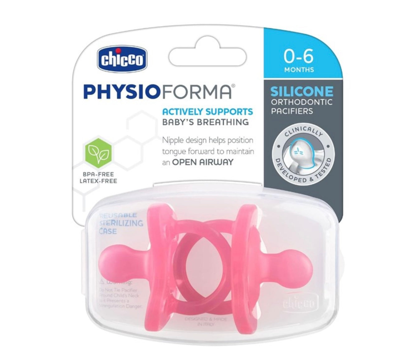 Physio Soft Silicone 0-6m W/Case (2 pieces)