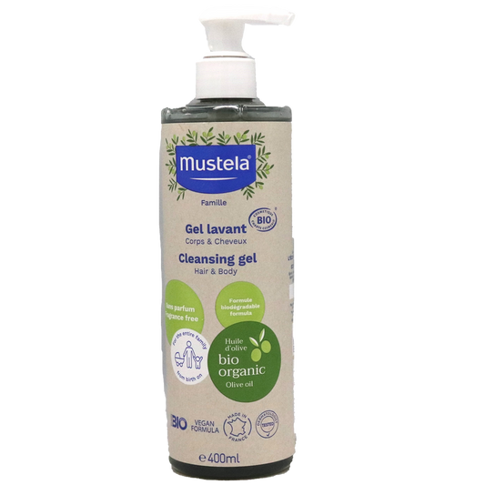 Mustela cleansing cream hair and body bio organic 400 ml