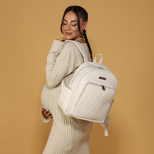 Dust Faux Leather bag  Backpack off white