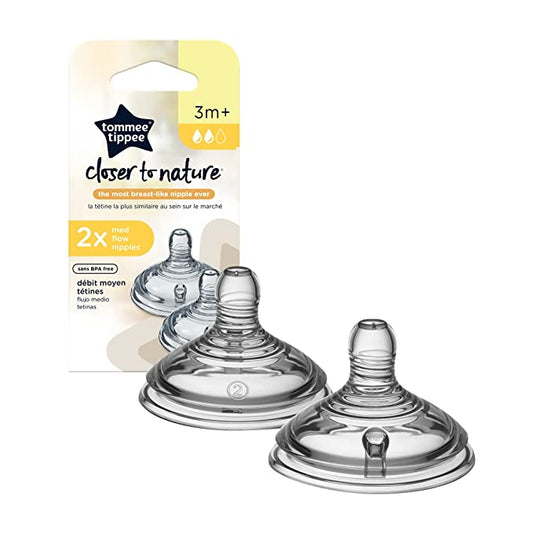 Tommee Tippee Closer to Nature 2-Pack Medium Flow Nipples – 3M+