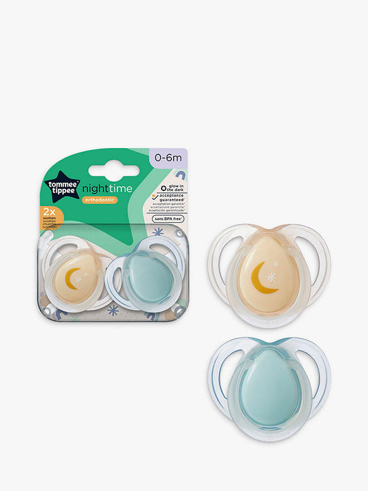 Tommee Tippee 0-6m  ightime Soothers Pacifiers