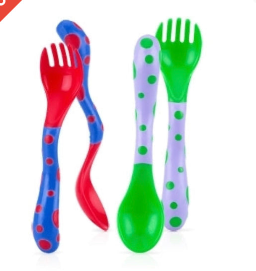 Fun Feeding Spoon & Fork (2 Sets) 12 m+