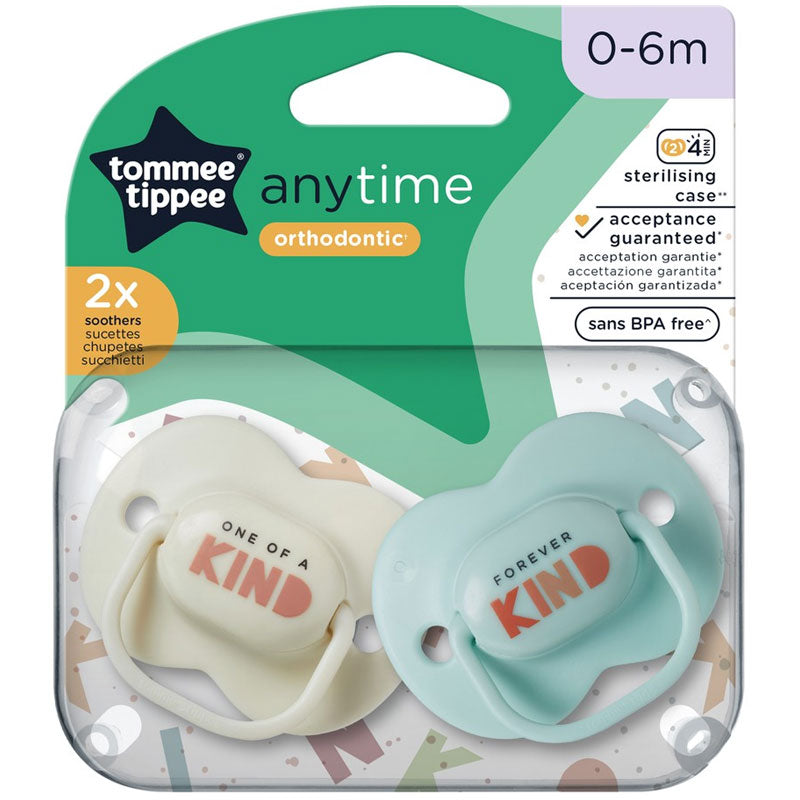 Tommee Tippee 0-6m Anytime Soothers Pacifiers Blue