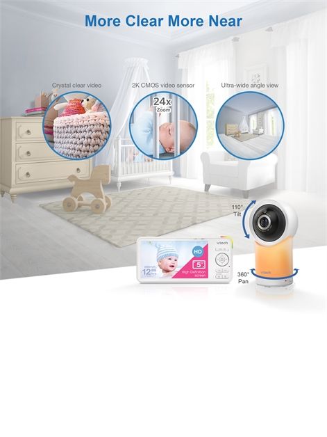 VTech Smart Video 5 Inch WiFi Pan & Tilt Baby Monitor