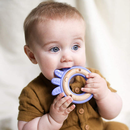 Natural Wood & Silicone Teether 3m+