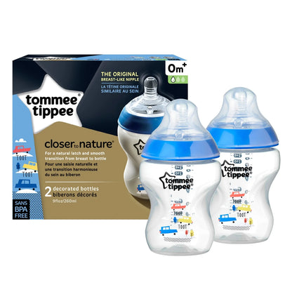 TOMMEE TIPPEE CLOSER TO NATURE DECORATIVE FEEDING BOTTLE – 2 PACK