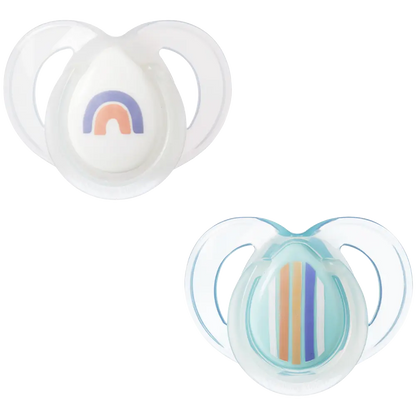Tommee Tippee Night Time Orthodontic Soothers 6-18m 2 Pack BPA Free Silicone