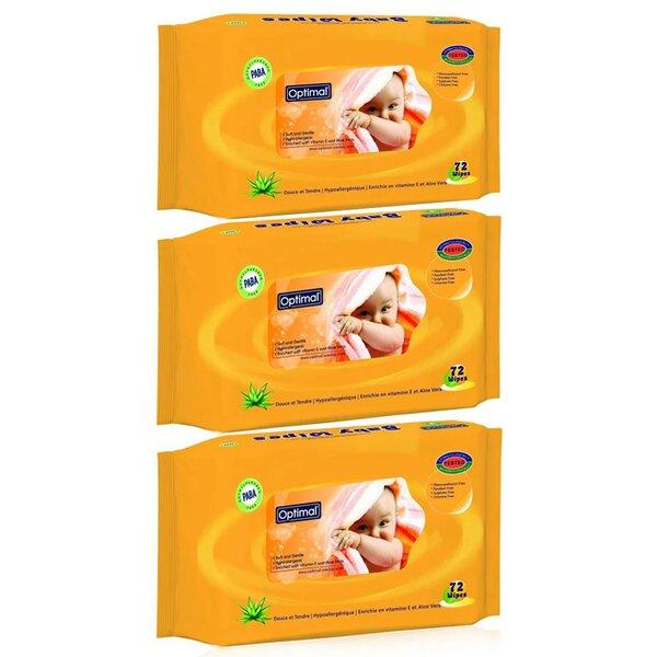 Optimal sensitive baby wipes pack of 3