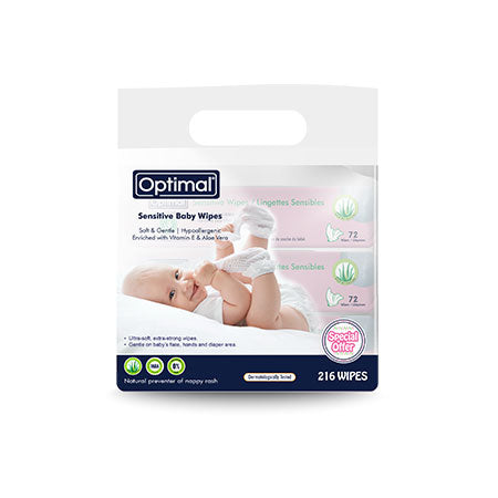 Optimal baby wipes sensitive wipes pack of 3