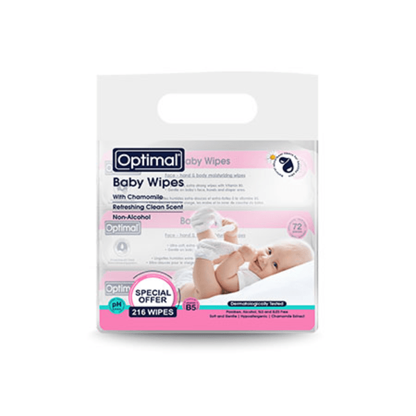 Optimal baby wipes chamomile pack of 3