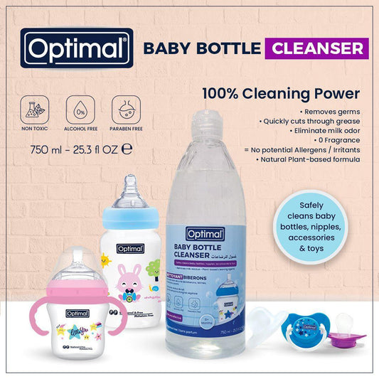 Optimal baby bottle cleanser