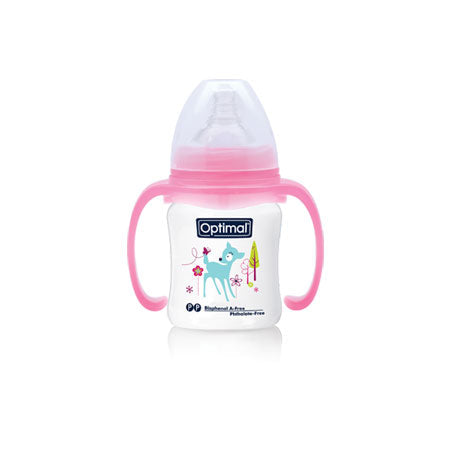 Optimal P.P wide neck feeding bottle with handle 180 ml 0-6 months