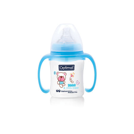 Optimal P.P wide neck feeding bottle with handle 180 ml 0-6 months