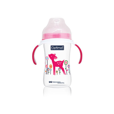 Optimal P.P extra wide neck feeding bottle with handle 240 ml 6+