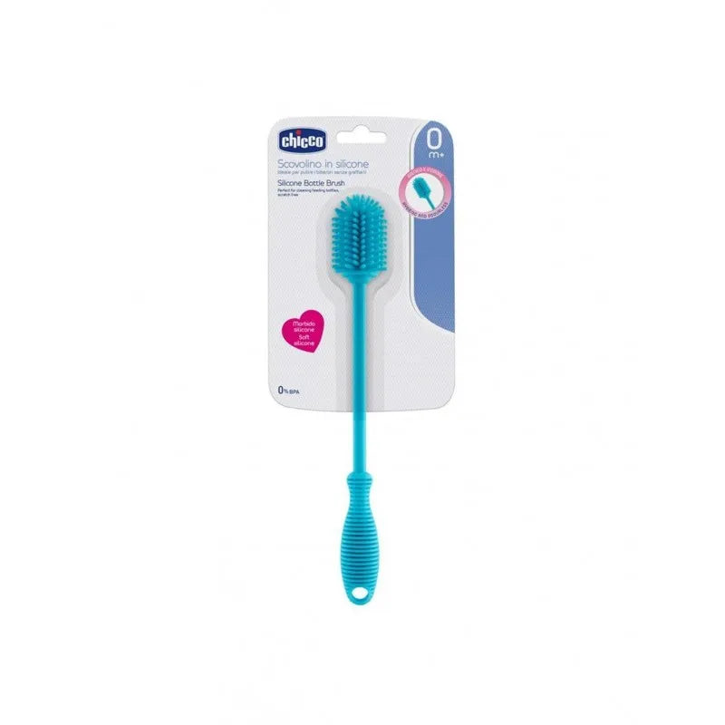 CHICCO Silicon bottle cleaning brush - sky blue