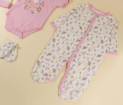 5 pieces Baby girl cotton  hospital set