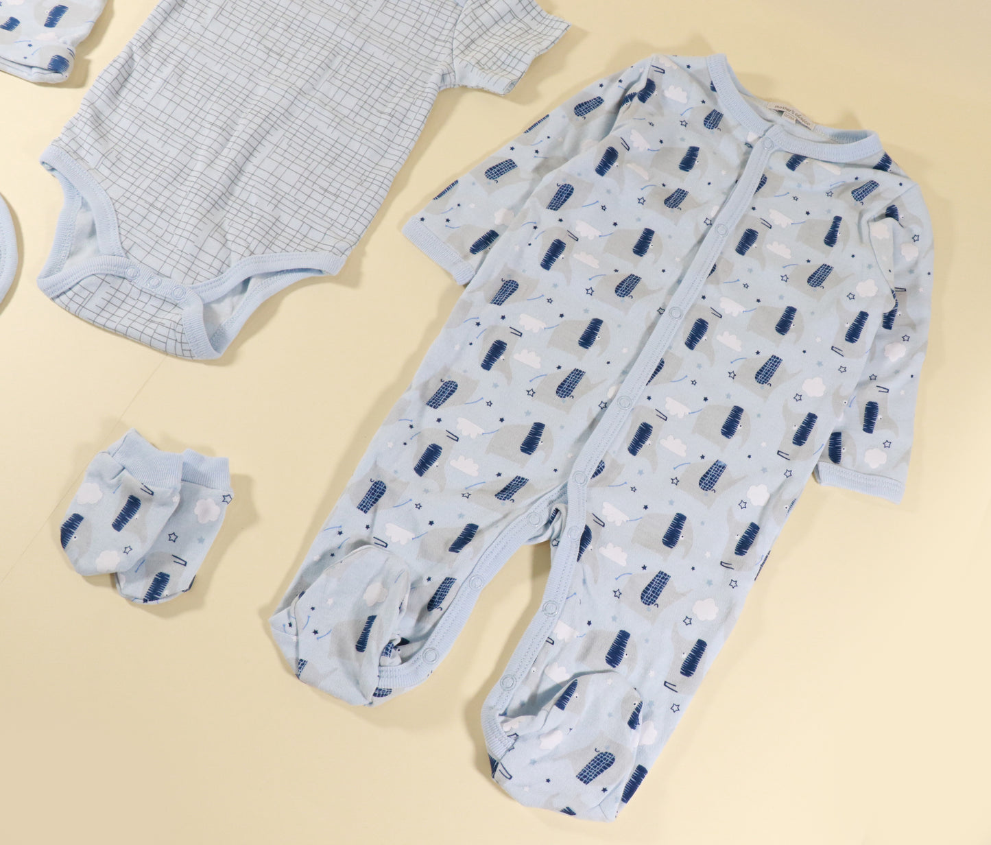 5 pieces Baby boy cotton  hospital set