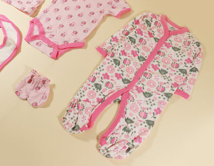 5 pieces Baby girl cotton  hospital set