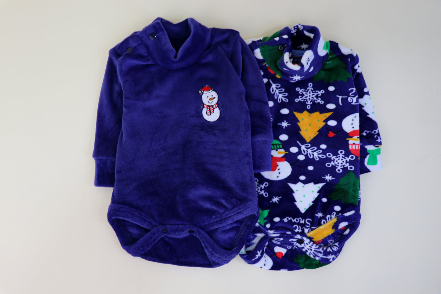 x2 Pieces Baby Boy velvet bodysuit