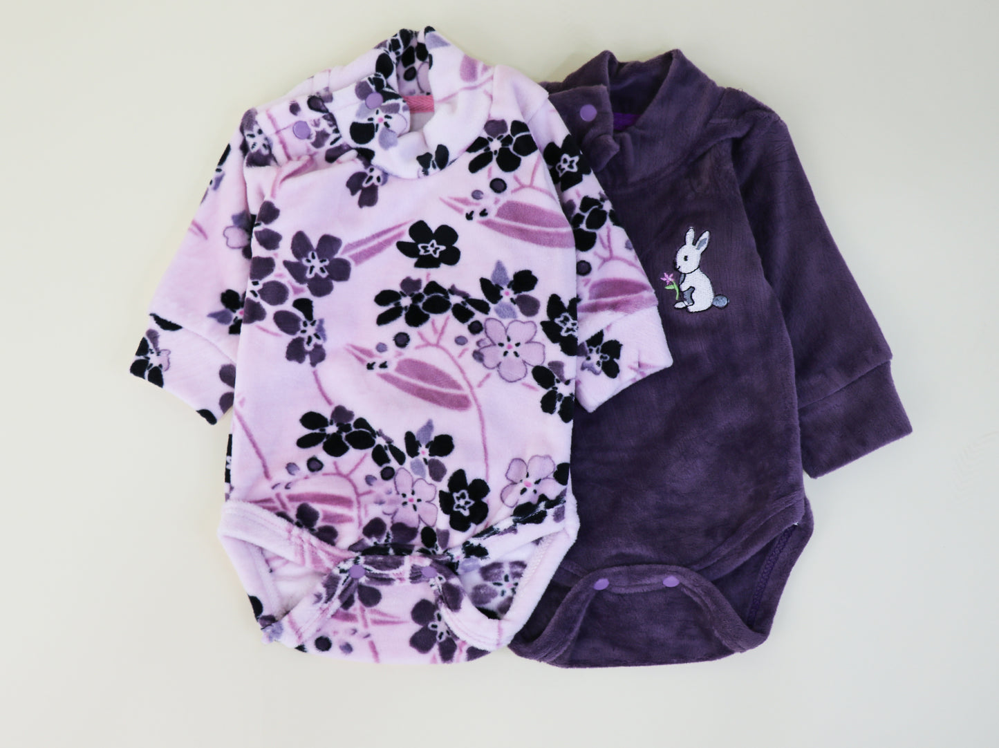 x2 Pieces Baby girl velvet bodysuit