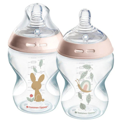 Tommee Tippee Closer To Nature 260ml Baby Bottles Pink 2-Pack